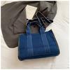 Bolsa Tote Casual Transversal Nova de Verão 2026 para Mulheres, Bolsa Transversal de Ombro Versátil em Jeans Color Block da Moda