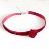 Gargantilla de rosa roja vino ~ collar de ambiente de chica sexy diseño de nicho femenino collar de terciopelo 2023 Nuevo