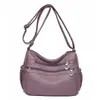 Bolsa Cruzada de Hombro Único Retro Europea y Americana Nueva Primavera Bolso Casual para Mamá de Mediana Edad Textura de Cuero Suave Bolso de Mujer en Capas
