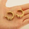 Brincos de Aço Inoxidável Cravejados com Diamantes, Brincos de Aço Titânio Banhados a Ouro 18K, Brincos Femininos Estilo Ins, Estilo Geométrico Popular Estilo Ins