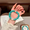 [Carta desde la Isla] Pulsera Original de Cristal Azul Natural con Amazonita y Cuarzo Fantasma Copo de Nieve, Exquisita y Versátil