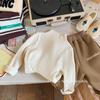 Suéter para Niños 2025 Nuevo Niños y Niñas Otoño e Invierno Raya Acanalada Jersey Cuello Alto Elástico Ajustado Color Sólido Suéter