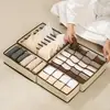 Caja de almacenamiento para clasificación y organización de armario doméstico de cuatro piezas, caja de almacenamiento para ropa interior, plegable, apilable, engrosada, tela no tejida, caja de cajón