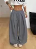 Calça Jogger Americana Street Style Y2K Transfronteiriça Cintura Alta Solta Pregueada Perna Larga Casual Esportiva