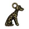 Colgante de aleación verde antigua con forma de cachorro de Amazon, accesorio para pulsera y collar.