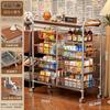 Xingyou Prateleira de armazenamento de lanches de estilo médio Gap Carrinho pequeno Multicamadas Frutas e vegetais Cesta de vegetais de cozinha Prateleira de armazenamento móvel