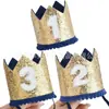 Decoración para Fiesta Infantil Sombreros Digitales, Coronas, Sombreros de Cumpleaños, Primer Cumpleaños del Bebé y Banquete de los 100 Días Adornos para la Cabeza con Purpurina, Accesorios para Fotos