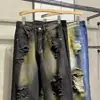 Jeans Azules Vintage Estilo High Street Americano Ajuste Delgado Cintura Alta Pierna Recta Acampanados para Hombre Pantalones Scimitar Adelgazantes