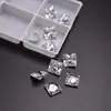 Gema Blanca Cuadrada de 1x1 mm a 12x12 mm Corte Princesa Circonita Piedra Suelta para Pendientes, Anillos y Monturas de Anillo