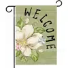 2026 Bestseller de Amazon Primavera y Verano Bandera de Jardín Margarita Floral Gato Negro Decoración de Jardín Exterior Bandera de Jardín de Lino