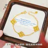 Juego de Joyería Étnica Chapado en Oro de Xinjiang, Pulsera de Cielo Estrellado y Trébol de Cuatro Hojas, Collar, Joyería de Trébol de Cuatro Hojas de la Suerte