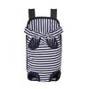 Mochila para mascotas de Amazon, moderna, con estampado de rayas y costuras, estilo coreano, para perros y gatos.