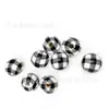 Nova Arte 16mm Madeira de Lótus Contas Redondas Padrão Xadrez Fresco Cor de Madeira Natural Crianças DIY Padrão Pied-de-Poule Decoração Pendurada Acessórios de Contas de Madeira