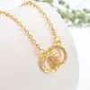 Nueva Cadena para Clavícula de Doble Anillo de Alta Calidad para Mujer, Lujo Ligero, Diseño Elegante de Nicho, Joyería Simple y Elegante, Joyería de Cadena para Clavícula