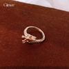 Estilo francês luz de luxo óleo gotejamento flor zircão anel aberto nicho versátil anel de dedo indicador elegante moda pulseira de alto sentido