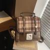 Bolso de Moda para Estudiante de Color Contrastante 2025 Nuevo de Moda Mochila Casual Texturizada Bolso de Mujer Bolso de Hombro Bolso de Mano Japonés y Coreano
