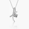 Comercio Exterior Transfronterizo Plata de Ley S925 Lujo Ligero Colgante de Lazo Collar de Diamante Moissanita Femenino 1 quilate Color D Collar de Moissanita