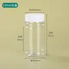100 150 200 300ml Botellas de Plástico Transparentes de Boca Ancha Tipo Bambú Botellas para Medicamentos de Mascotas Botellas para Productos de Cuidado de la Salud Botellas para Cápsulas