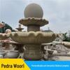 Fonte de Pedra Ferrugem Amarela Tigela de Água de Pedra Grande Cânhamo Dourado Jardim Chinês Paisagem Escultura Pátio Piscina Ornamentos Flor Bowl