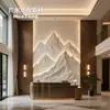 Panel Decorativo de Textura Relieve 3D GRG Ola de Agua Fluyente Abstracta Instalación en Pared Lobby de Hotel Cortina de Pared Artística Irregular