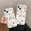 Popular Tulipán Rosa de Amazon para iPhone 16 Estilo Dulce Ultra-Delgado Carcasa Blanda Manzana 17Pm Funda de Teléfono Transparente