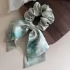 Cielo Estrellado Azul Tranquilo ~ Lazo de Satén para el Cabello de Pintura al Óleo de Alta Gama Cuerda para el Cabello Diadema Elegante Accesorios para el Cabello para Mujeres Verano