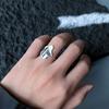 Anillo Irregular de Plata Esterlina S925 Simple Elegante Moda Hojas Vintage Anillo Abierto Liso Anillo Unisex