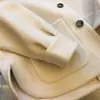 Chubby girl Otoño e Invierno Nuevo Abrigo de Lana para Mujer talla grande Sense Tejido con Capucha Falso Dos Piezas Top Espeso Spandex