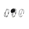 Anillo de Apertura Geométrica de Moda Transfronteriza Estilo Frío Set de Tres Piezas Anillo Elegante de Celebridad de Internet Anillo para Dedo de Comida Dongdaemun