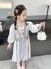 Vestido Hanfu para niña Otoño Nuevo Ropa de Actuación de Minoría Étnica Falda de Hilo de Princesa de Estilo Chino para Niños