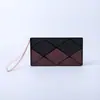 Cartera de Mujer de Nuevo Estilo Transfronteriza con Costuras de Color Contrastante, Bolso de Mano Largo con Cremallera, Porta Identificación, Cartera Larga