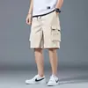Shorts de trabalho de verão masculinos, calças casuais largas, calças masculinas da moda estilo coreano, shorts hip-hop com múltiplos bolsos