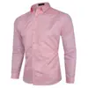 Aliexpress Cross-Border Novas Camisas Masculinas de Manga Longa Estilo Coreano Moda Jovem Slim Casual de Negócios Camisas Simples Atacado