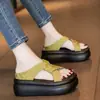 Sandalias de plataforma de tacón alto para mujer, de suela gruesa, que aumentan la altura, para verano, uso exterior, nuevo 2026, con faldas, sandalias de playa