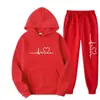 Outono e Inverno 2024 Novo Estilo Masculino e Feminino Ebay Amazon Wish Moda Europeia e Americana Tendência Conjuntos Esportivos com Estampa de Coração