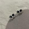 Brincos de borboleta de pérola de strass preto requintados e leves para mulheres, novos brincos de arco de fada da moda, brincos de alta qualidade