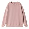 Sudadera lisa de moda para hombre de primavera y otoño, sarga imitación algodón, hombro caído, cuello redondo, 260 g, imitación algodón