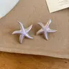 Pendientes de Estrella de Mar con Goteo de Aceite de Aguja de Plata, Pendientes de Moda Personalizados Transfronterizos Europeos y Americanos, Pendientes de Lujo Ligero de Gama Alta con un Diseño Único