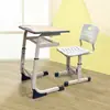 Escritorio y silla para estudiante de entrenamiento de persona doble, escritorio y silla de aula, mesa de tutoría, escritorio de aprendizaje institucional, cuidado después de la escuela, escritorio escolar