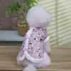 Roupas para Pets Outono e Inverno Novo Colete para Cães e Gatos Pequenos, Casaco de Algodão com Estampa Floral de Inverno de Duas Pernas