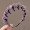 Diadema de alta gama estilo coreano para mujer, diseño de corona alta para hacer que la cara parezca más pequeña, adecuada para uso diario, lavado de cara y maquillaje, con dientes para una sujeción antideslizante
