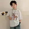 Camiseta de Manga Corta de Verano para Niños 2026 Nuevo Estilo Top de Media Manga Infantil para Niños Mayores, Ropa de Verano Moderna Fresca y Holgada