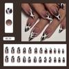 Venta transfronteriza entre Europa y Estados Unidos de pegatinas para uñas postizas con acabado de armadura de almendra de tamaño mediano y largo con diseño de nicho personalizado que muestran la mano de larga duración.