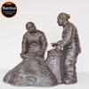 Produção de fábrica escultura de figura de cobre fundido traje folclórico antigo esboço de figura de grão rua antiga ornamentos de figura de cidade antiga