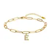 Inglês Europeu e Americano 26 Letras Pclip Corrente Pulseira Aço Titânio Estilo Palácio Retrô Francês Diamante Zircônia Empilhável