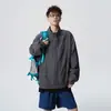 Chaqueta Fina de Seda Negra Hielo para Hombre, Ropa Deportiva de Secado Rápido para Verano con Cuello Alto para Protección Solar, Chaqueta para Ciclismo al Aire Libre Estilo Americano, Moderna