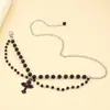 Joyas transfronterizas europeas y americanas accesorios retro de diamante para la cintura cadena de cintura de moda oscura gótica calada de cruz