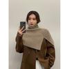 Novo estilo coreano atmosfera cachecol feminino inverno exterior desgaste cachecol quente feminino malha pescoço proteção pescoço capa gola falsa xale