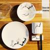 Decoração de mesa de hotel, conjunto de quatro peças, conjunto de tigelas para restaurante, prato, tigela, restaurante, comercial, estilo chinês, prato, estilo chinês, pode ser usado