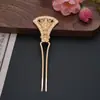 Accesorios para el Cabello Estilo Tang, Accesorios Hanfu, Maquillaje Dinastía Tang, Pasador Dorado con Forma de Abanico Floral para Mujer, Pasador de Pelo, Pasador Lateral, Tocado
